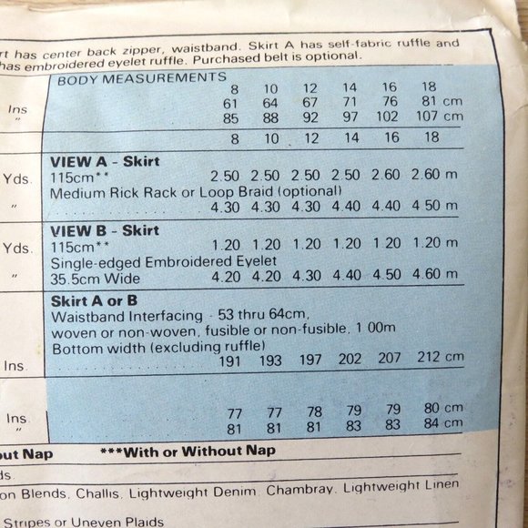 Vintage 80s McCalls 7906 Miss 8 Western Mod Full Tired Midi Skirt 2 Styles CUT - Picture 9 of 16